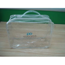 Durable bolsa de alambre de cremallera de PVC transparente